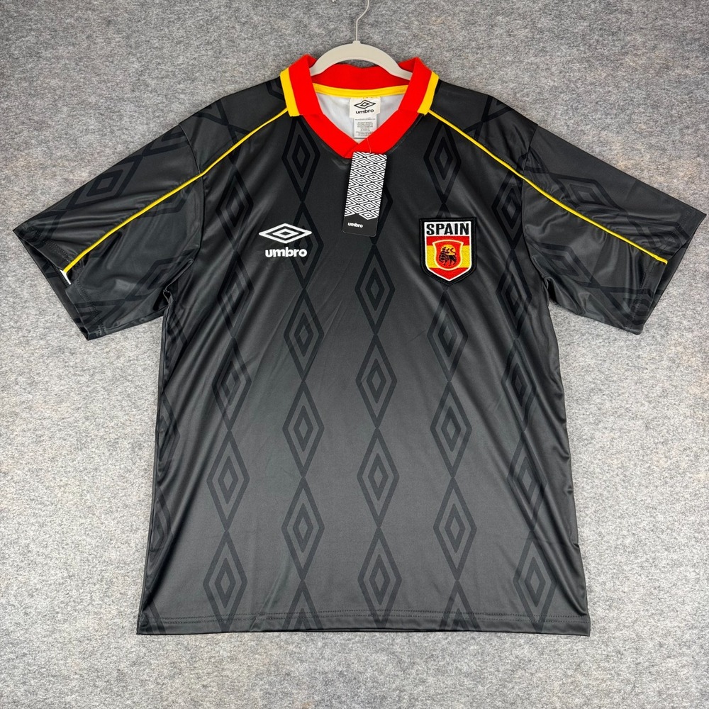 Umbro Spain Graphic Soccer Jersey Polyester Black Mens Medium M